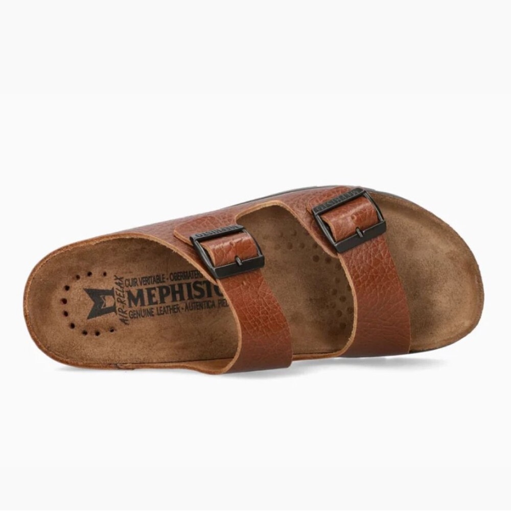 NEW MEPHISTO Men Zonder Sandal Tan Grain Leather NWT Sz 11 US / 45 EU Portugal - Picture 2 of 6